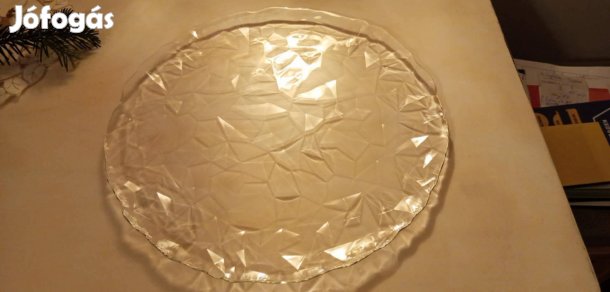 Nagy üveg süteményes tál (33cm)