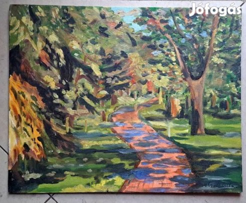 Nagybányai festő ,XX. SZ. Perlrott-Csaba Vilmos: Parkrészlet