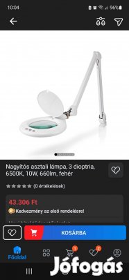 Nagyítós asztali lámpa