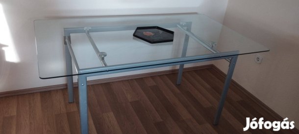 Nagyméretű 160x90 cm üveg étkező asztal üvegasztal étkezőasztal