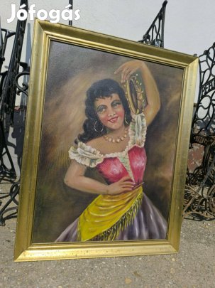 Nagyméretű Cigánylányos festmény