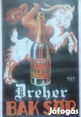 Nagyméretű Mahir - Dreher Bak sör reklámplakát