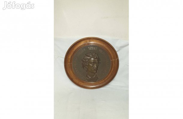 Nagyméretű Petőfi Sándor bronz fali díszplakett