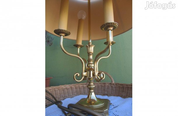 Nagyméretű, réz asztali lámpa 4 karral
