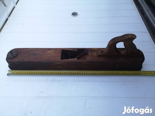 Nagyméretű asztalos kézi gyalu (hiányos) antik 