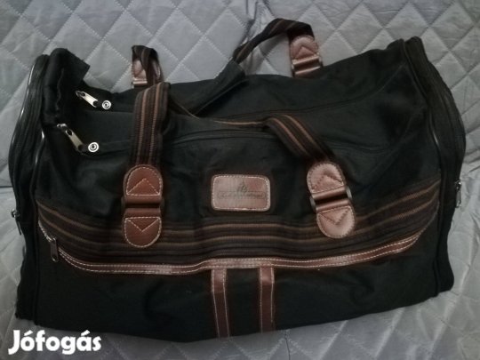 Nagyméretű erős vászon fekete utazótáska, szinte új!/70