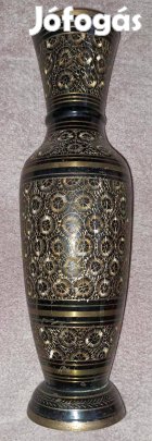 Nagyméretű kézi gravírozású indiai bronz váza