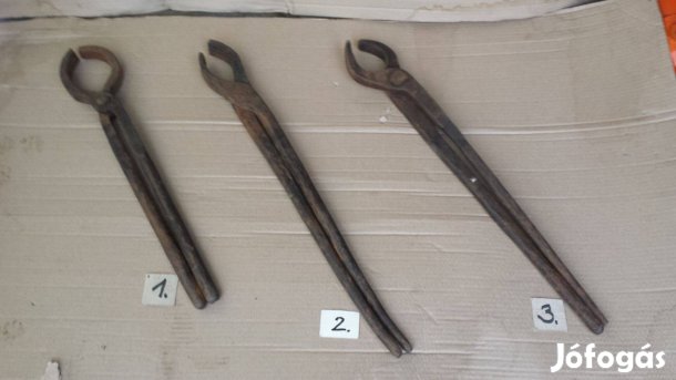 Nagyméretű kovácsfogó kovácsoltvas kovácsolt vas szerszám kovács fogó