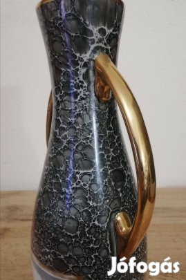 Nagyméretű lüsztermázas Hollóházi füles váza 35cm