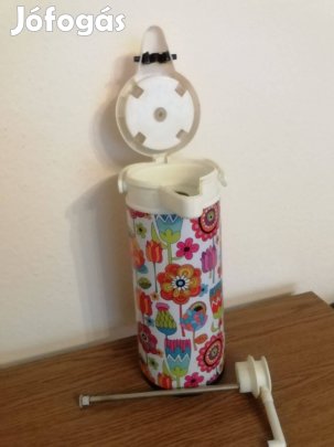 Nagyméretű retró fém pumpás termosz szép állapotban 2 literes