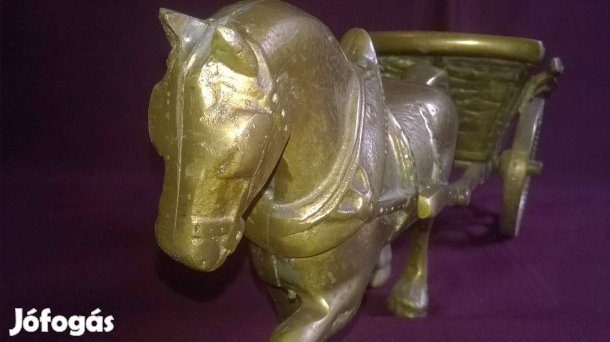 Nagyméretű réz lovasszekér 2. - lakás dísz