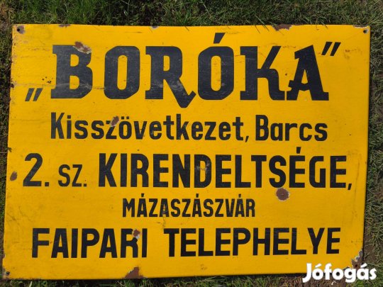 Nagyméretü színes zománctábla , barcs , mázaszászvár
