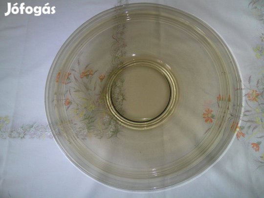 Nagyobb méretű üveg tál, asztalközép