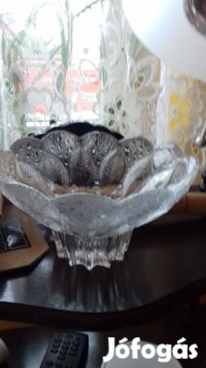 Nagyobb üveg kristálykehely átm 18cm