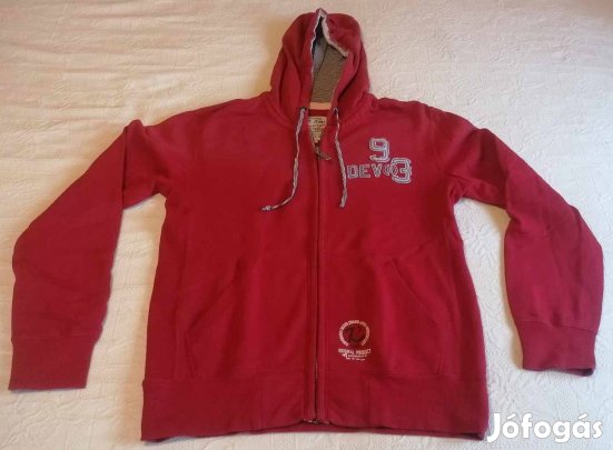 Nagyon Szép Retro "Devergo" Piros Zipzáras Férfi Pulóver (L méret)