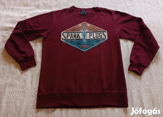 Nagyon Szép "Smog" Bordó Színű Divatos Pulóver / Pulcsi (M méret)