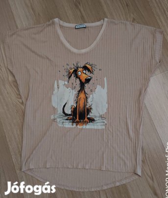 Nagyon cuki finomkötött női rövidujjú felsőrész L-XL