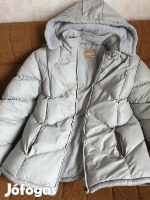 Nagyon meleg, polár béléses, kapucnis szürke kabát