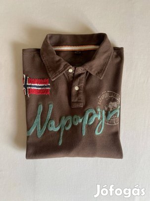 Napapijri férfi hosszú ujjú galléros póló, M-es