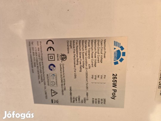 Napelem panel eladó