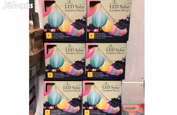 Napelemes 6 db hangulatvilágítás szolár lampion - hidegfehér LED 28cm