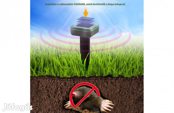 Napelemes Leszúrható szolár kártevő riasztó egérriasztó vakondriasztó