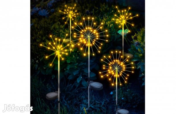 Napelemes Leszúrható szolár virág - 90 microled - melegfehér - 84 cm