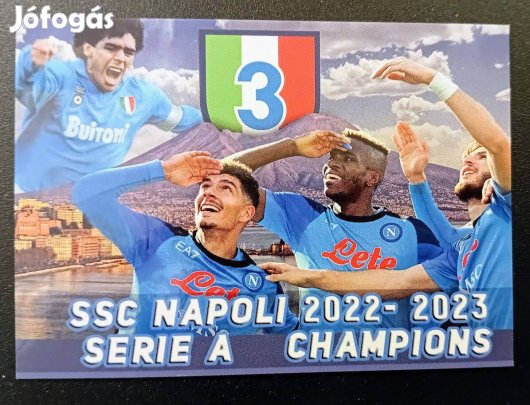Napoli 2022-2023 Serie A Champions Maradona focis kártya Fantop