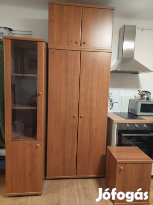 Nappali/ hálószoba fa szekrénysor 4 részes