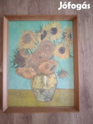 Napraforgók csendélet karton kép 60 éves Németországból