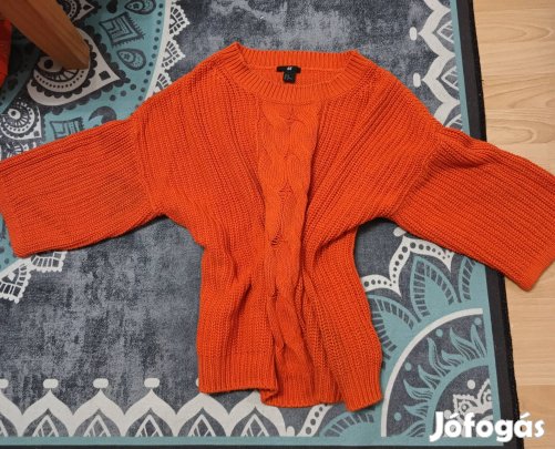 Narancs H&M kötött pulóver M-es