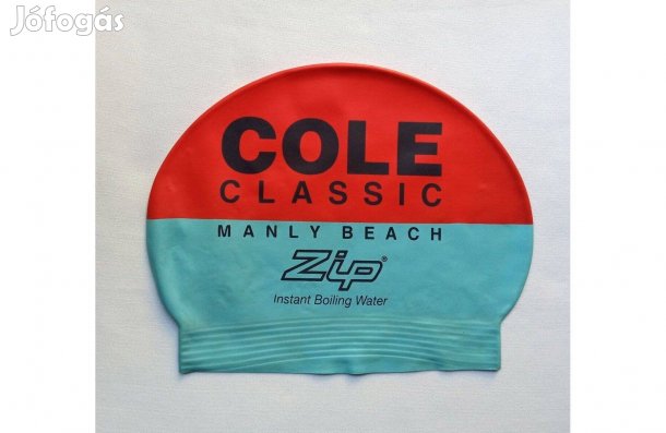 Narancs-ezüstös kék úszósapka Cole Classic Manly Beach Zip felirattal