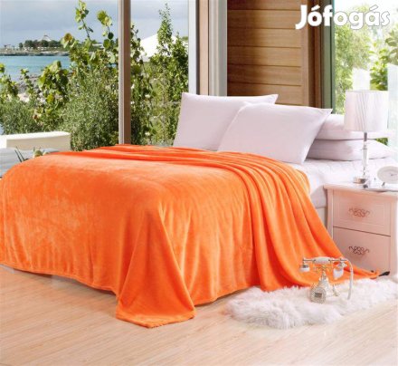 Narancssárga 150x200cm puha takaró wellsoft ágytakaró pléd