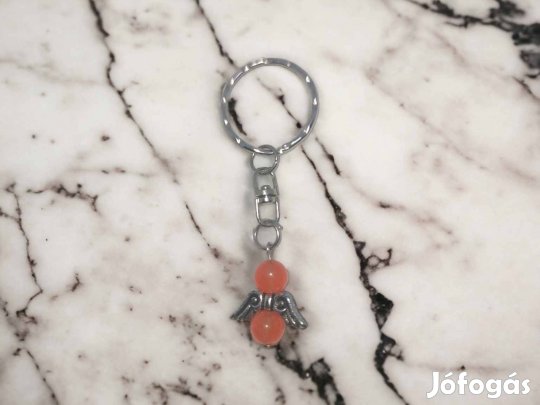 Narancssárga achát angyal kulcstartó