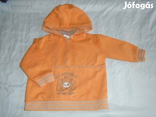 Narancssárga és kapucnis pulóver 12-18 hó (méret 80 / 86)