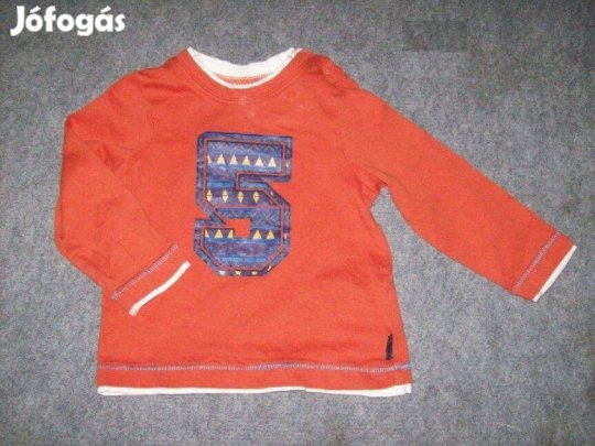 Narancssárga és mintás hosszú ujjú felső 6-9 hó (méret 74)