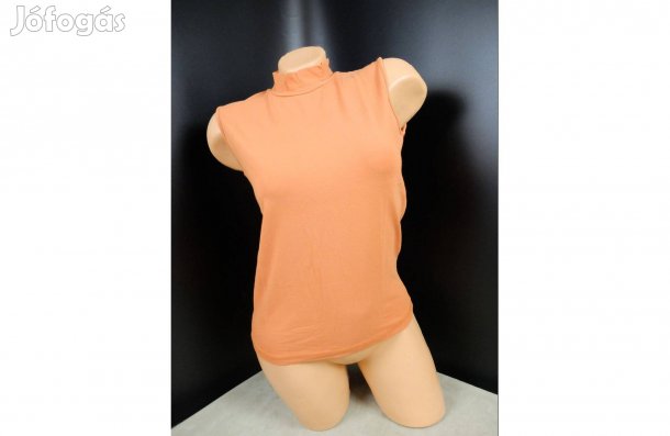 Narancssárga garbó nyakú ujjatlan női felső top