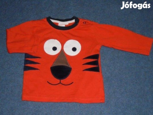 Narancssárga tigris mintás hosszú ujjú felső 6-9 hó méret 74