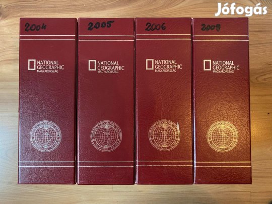 National Geographic HUN és USA kiadások bőr díszmappás évfolyamokkal