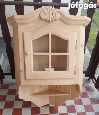Natúr fenyő fali sarokvitrin 78