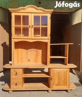 Natúr fenyő nappali szekrény,vitrin 234