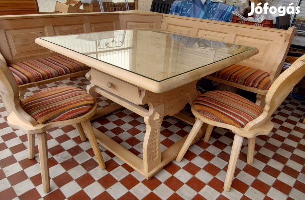 Natúr fenyő sarok étkező garnitúra 77