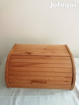 Natúr fenyőfa kenyértartó tároló doboz rácssal szép állapotban