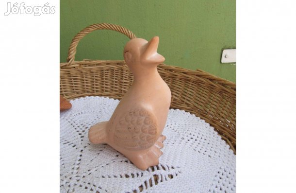 Natúr kerámia madár szobor