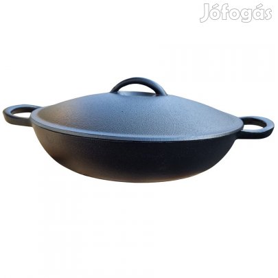 Natúr öntöttvas szeletsütő fedővel 30cm-es átmérő