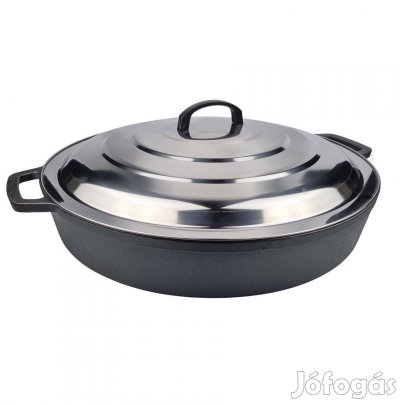 Natúr öntöttvas szeletsütő fedővel 50cm