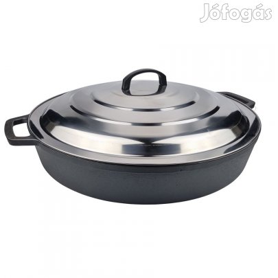 Natúr öntöttvas szeletsütő fedővel 50cm