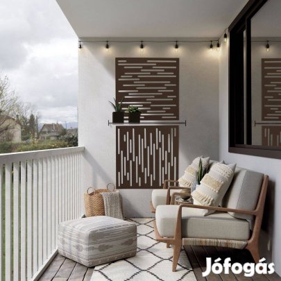 Nautic rozsdabarna,térelválasztó. Dekoratív panel vonal mintázattal 4