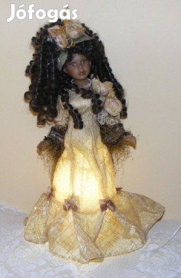 Néger porcelánbaba lámpa