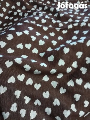 Négerbarna,fehér szivecske mintás,kötött anyag bármire haszn.!/79